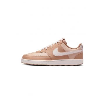 Pantofi sport din piele ecologica Court Vision - Alb/Maro deschis