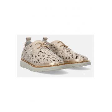 Pantofi sport din piele intoarsa cu perforatii si varf rotund