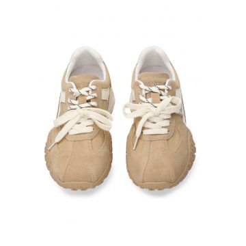 Pantofi sport din piele intoarsa cu sireturi duble