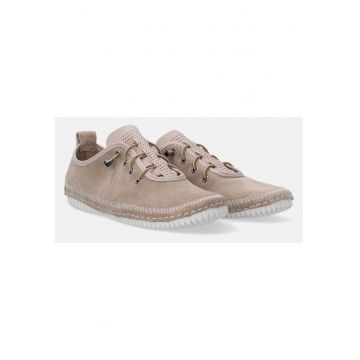 Pantofi sport din piele intoarsa cu sireturi elastice