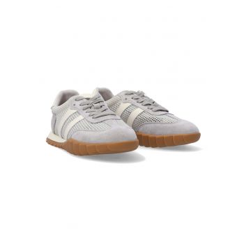 Pantofi sport din piele intoarsa si insertii din plasa