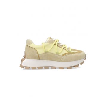 Pantofi sport din piele intoarsa si insertii textile