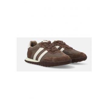 Pantofi sport din plasa si piele intoarsa