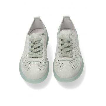 Pantofi sport uni de piele cu perforatii