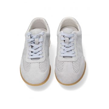 Pantofi sport uni din piele intoarsa cu perforatii