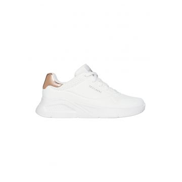 Pantofi sport Uno Lite - Shimmer Along cu garnituri cu aspect metalizat - Alb optic/Bronz