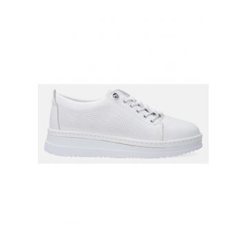 Pantofi sport wedge de piele cu model ajurat