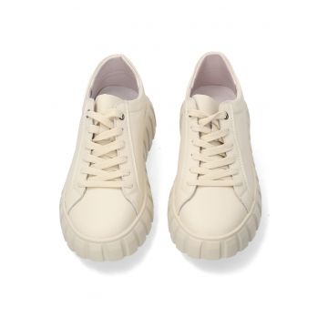 Pantofi sport wedge de piele cu profil jos