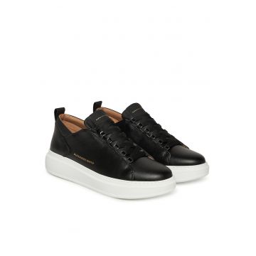 Tenisi barbati -  Black Wembley - piele naturala - negru