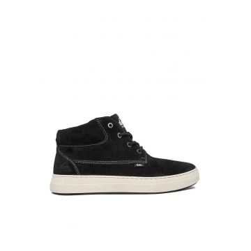 Tenisi barbati -  piele naturala - negru - casual
