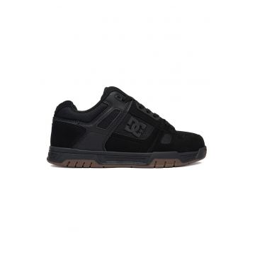 Tenisi barbati -  piele naturala - negru - design minimalist