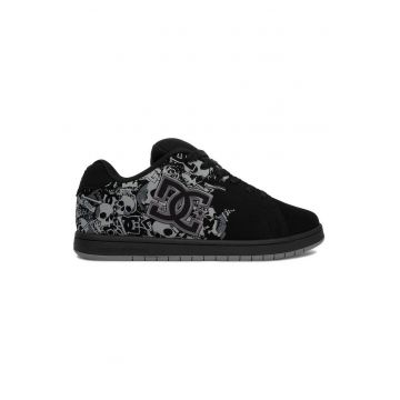Tenisi barbati -  piele naturala - negru - textil