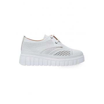 Adidasi din peilke cu talpa wedge