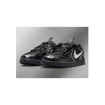 Adidasi sport femei  Air Jordan 1 Low Method of Make v3 - negru cu argintiu metalizat -