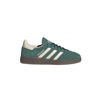 Pantofi Spezial din piele intoarsa si piele pentru handbal - Verde/Alb fildes