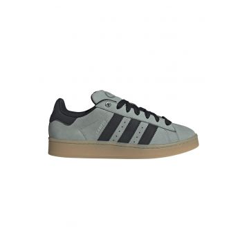 Pantofi sport Campus 00s de piele intoarsa - Negru/Verde pal/Caramel