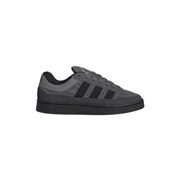 Pantofi sport Campus de piele intoarsa cu logo - Negru/Gri inchis