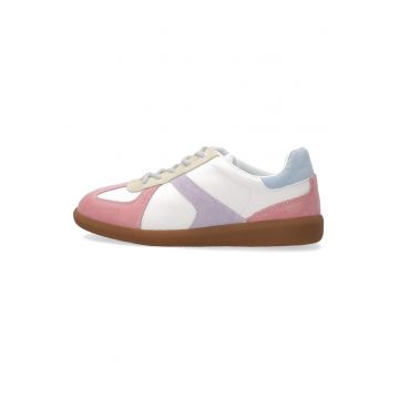 Pantofi sport cu design colorblock cu garnituri de piele intoarsa