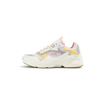 Pantofi sport cu garnituri din piele ecologica Collene CB - Alb murdar/Roz pal