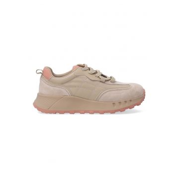 Pantofi sport cu inertii de piele nabuc