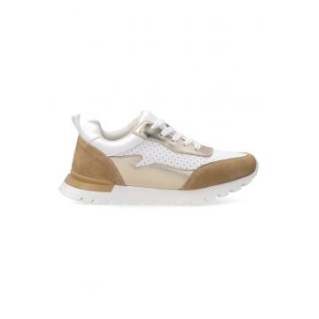 Pantofi sport cu perforatii si garnituri contrastante