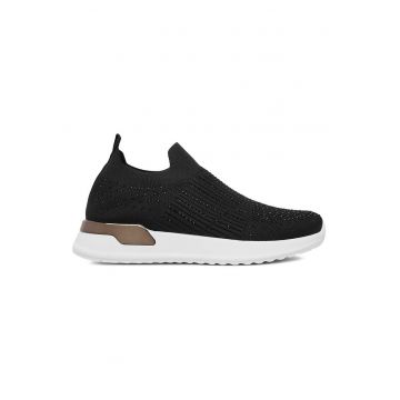 Pantofi sport dama  textil - negru - varf rotund