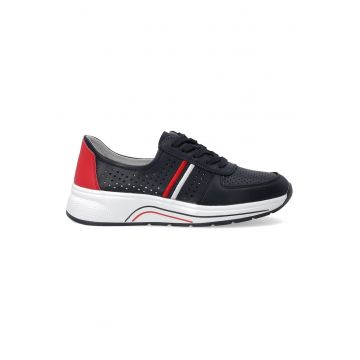 Pantofi sport din piele cu insertii perforate