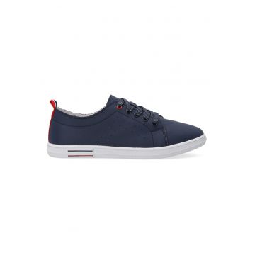 Pantofi sport din piele cu sireturi contrastante