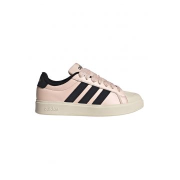 Pantofi sport din piele ecologica Steeltalk - Negru/Roz pastel