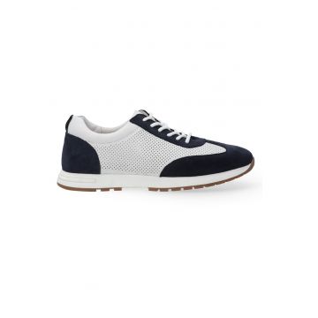 Pantofi sport din piele in doua culori