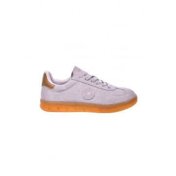Pantofi sport din piele intoarsa cu detalii contrastante - Maro/Lila