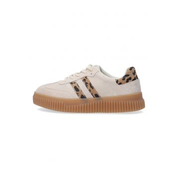 Pantofi sport din piele intoarsa cu garnituri contrastante