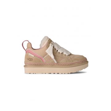 Pantofi sport din piele intoarsa si panza Lowmel Meadow - Maro nisip