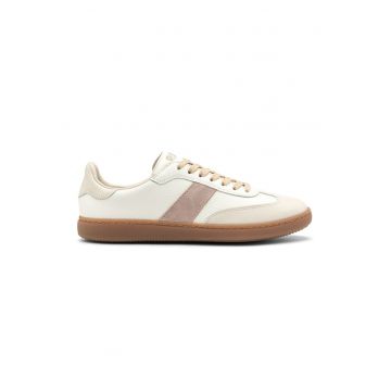 Pantofi sport din piele intoarsa si piele ecologica Marcella - Crem