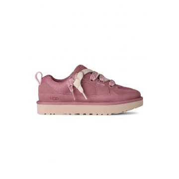 Pantofi sport din piele intoarsa si plasa Lo Lowmel - Roz prafuit