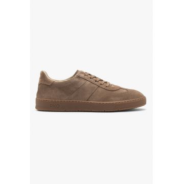 Pantofi sport din piele si piele intoarsa - Maro camel