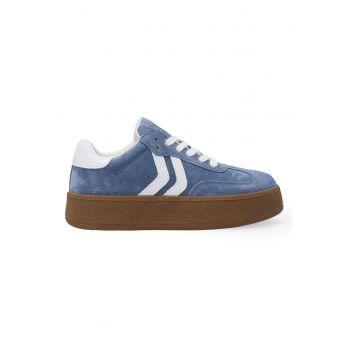 Pantofi sport flatform din piele intoarsa