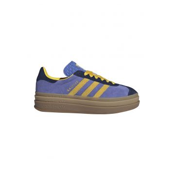 Pantofi sport Gazelle Bold flatform de piele intoarsa - Albastru inchis/Galben sofran/Caramel