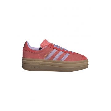 Pantofi sport Gazelle Bold flatform de piele intoarsa - Coral/Lila/Caramel