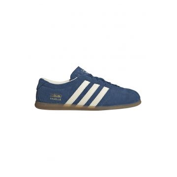 Pantofi sport Gazelle Lo Pro din piele intoarsa cu logo lateral - Alb/Albastru