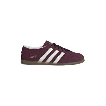 Pantofi sport Gazelle Lo Pro din piele intoarsa cu logo lateral - Alb/Visiniu