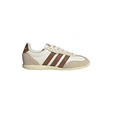 Pantofi sport low-cut din piele Barred - Maro/Alb murdar