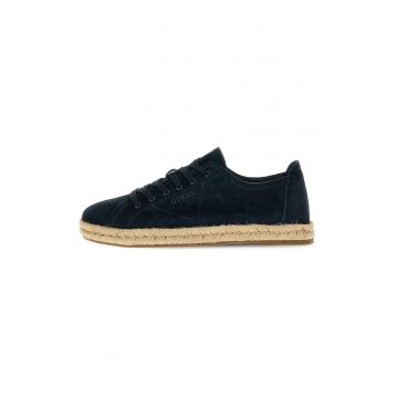 Pantofi sport low-cut din piele intoarsa - Bleumarin