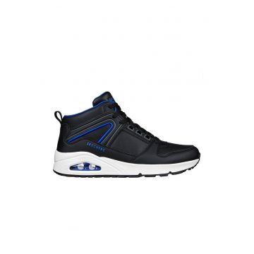 Pantofi sport mid-high din piele ecologica Uno-Keep Close - Negru/Albastru royal