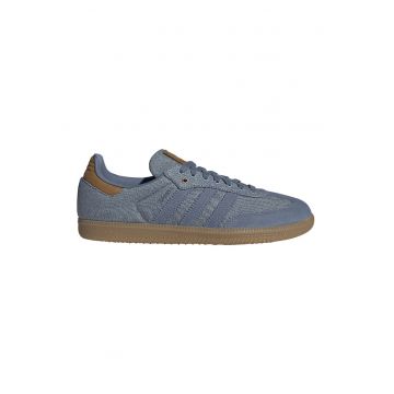 Pantofi sport Samba low-cut cu garnituri din piele - Albastru prafuit
