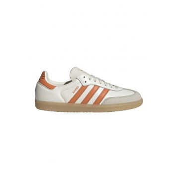 Pantofi sport Samba low-cut din piele - Gri deschis/Portocaliu