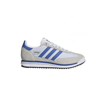 Pantofi sport SL 72 din piele intoarsa cu insertii din material textil - Alb/Albastru