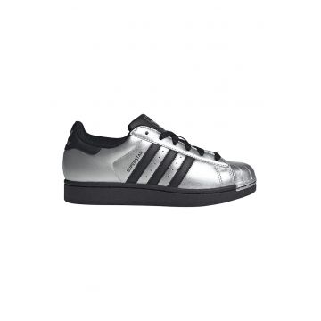 Pantofi sport Superstar II din piele - Negru/Argintiu