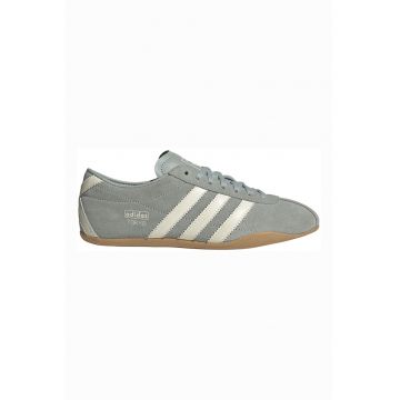 Pantofi sport Tokyo din piele intoarsa - Alb fildes/Verde pal