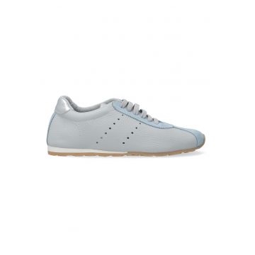 Pantofi sport uni din piele cu sireturi